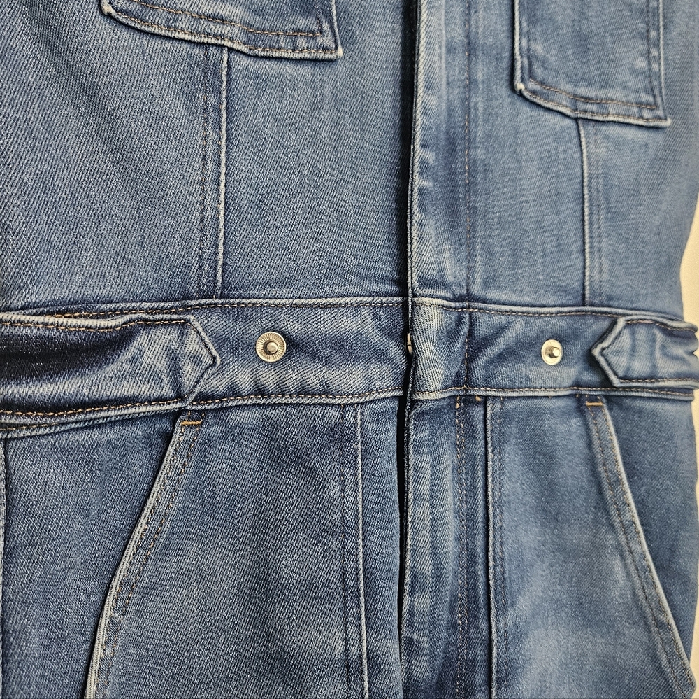 Good American Fit for Success Jean Denim Fitted Jumpsuit 28" $169 Size XS 2 - Picture 7 of 7